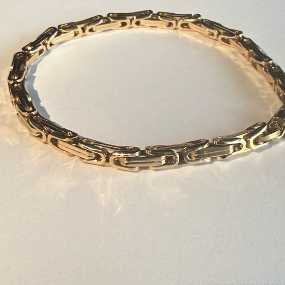Saks fith Avenue 14k Byzantine link Unisex Bracelet Made In italy NWT $3600 - Picture 12 of 17